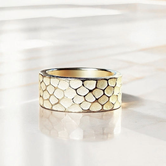 8mm Hammered Silver Ring (Item No. R0140)