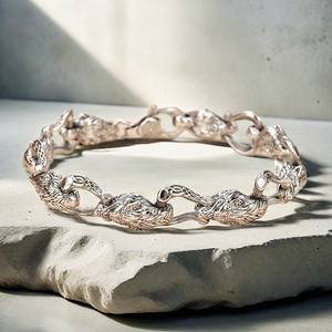 Wolf Silver Bracelet (Item No. B0675）