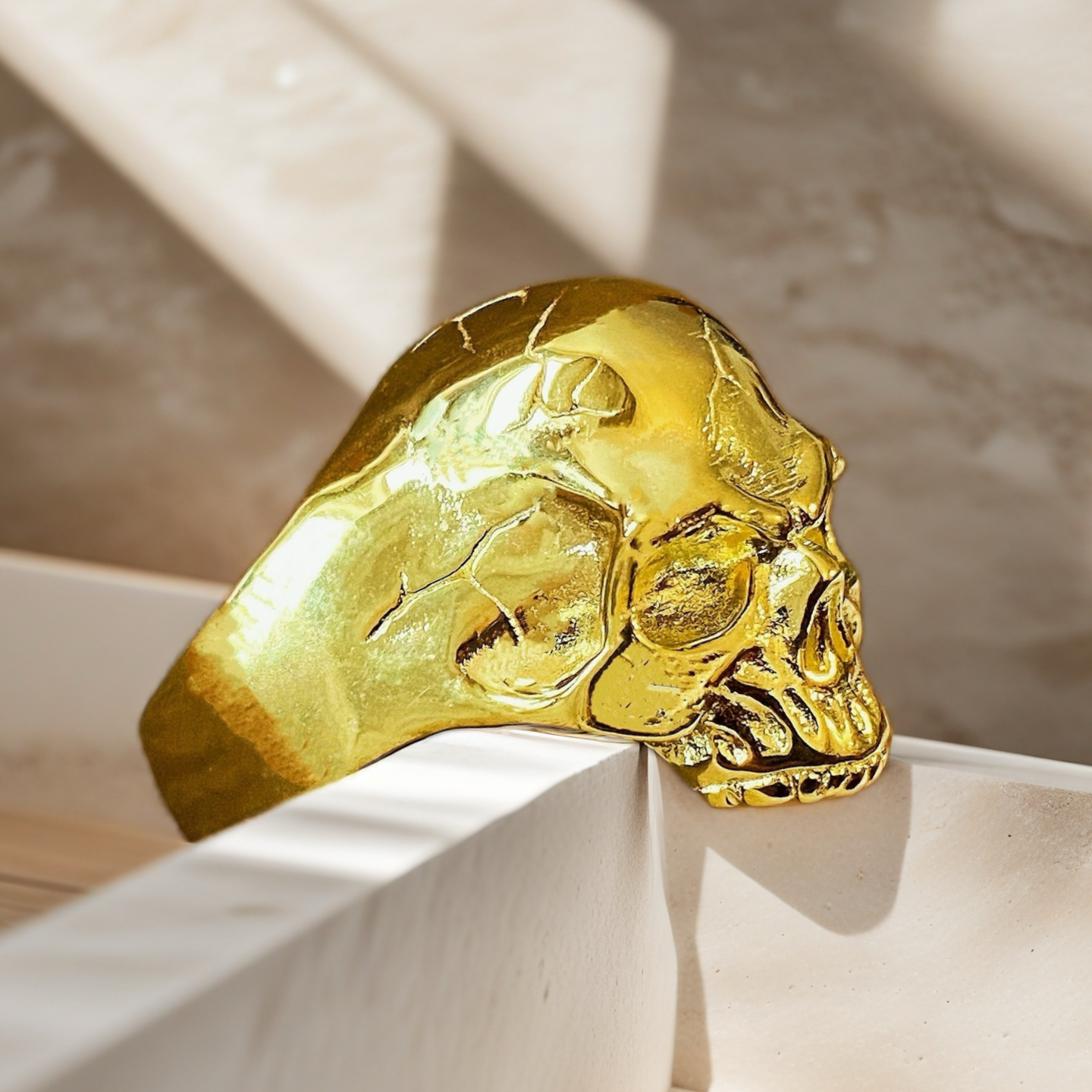 Half Jaw Skull 925 Sterling Silver/9k/14k/18k Gold Ring (Item No. GR0011）