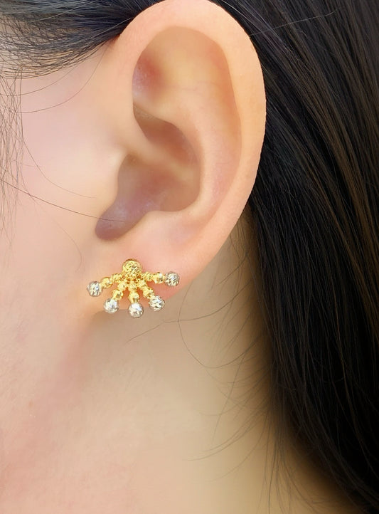 Fan-shaped 18k Gold Earring (Item No. SJER002）