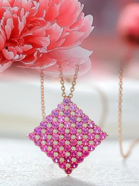 Rainbow Sapphire 18k Gold Pendant (Item No. SA098）