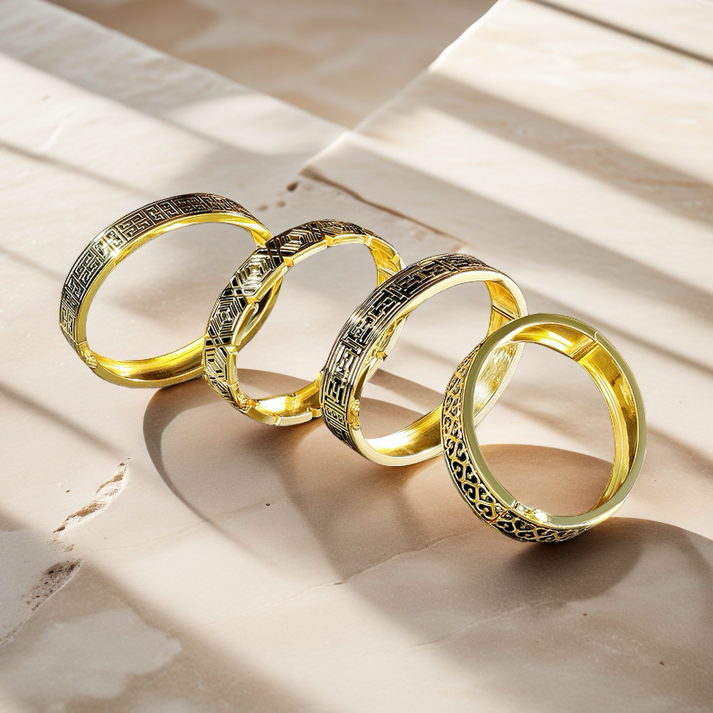 Greek Key Enamel 925 Sterling Silver/9k/14k/18k Gold Bangle(Item No. GB0010）