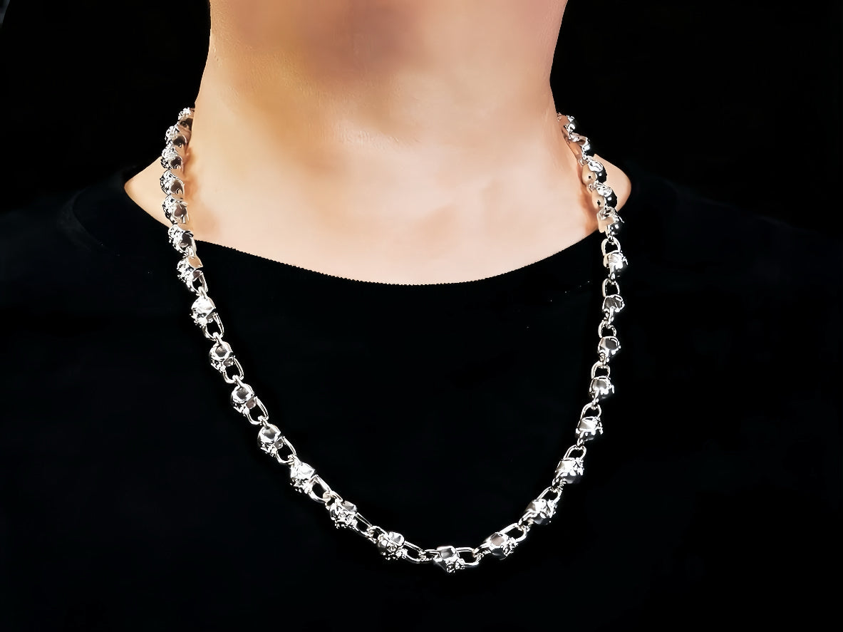 Skull Silver Necklace Chain (Item No. TDNS0006）