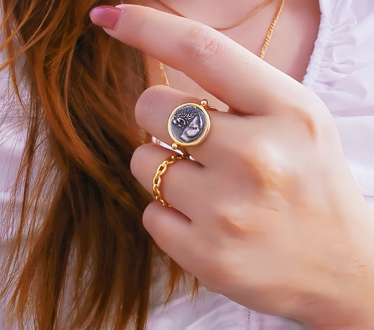 Lion Ancient Coin Medallion 18K Gold Collection (Item No. COIN009）