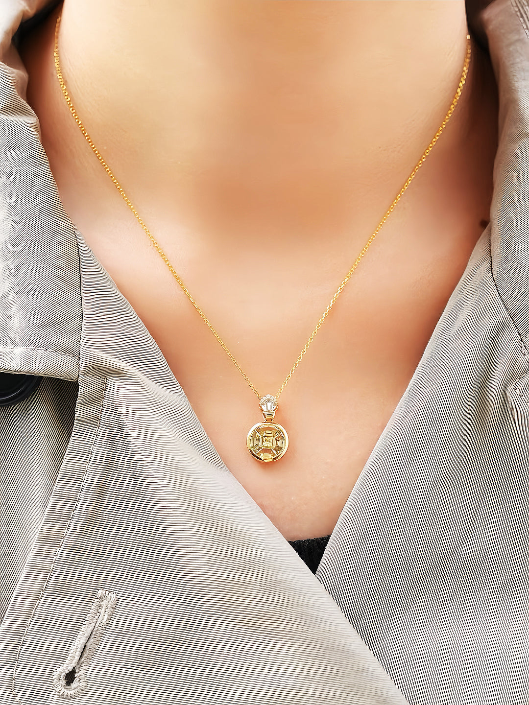 Rainbow Sapphire 18k Gold Pendant (Item No. SA090）