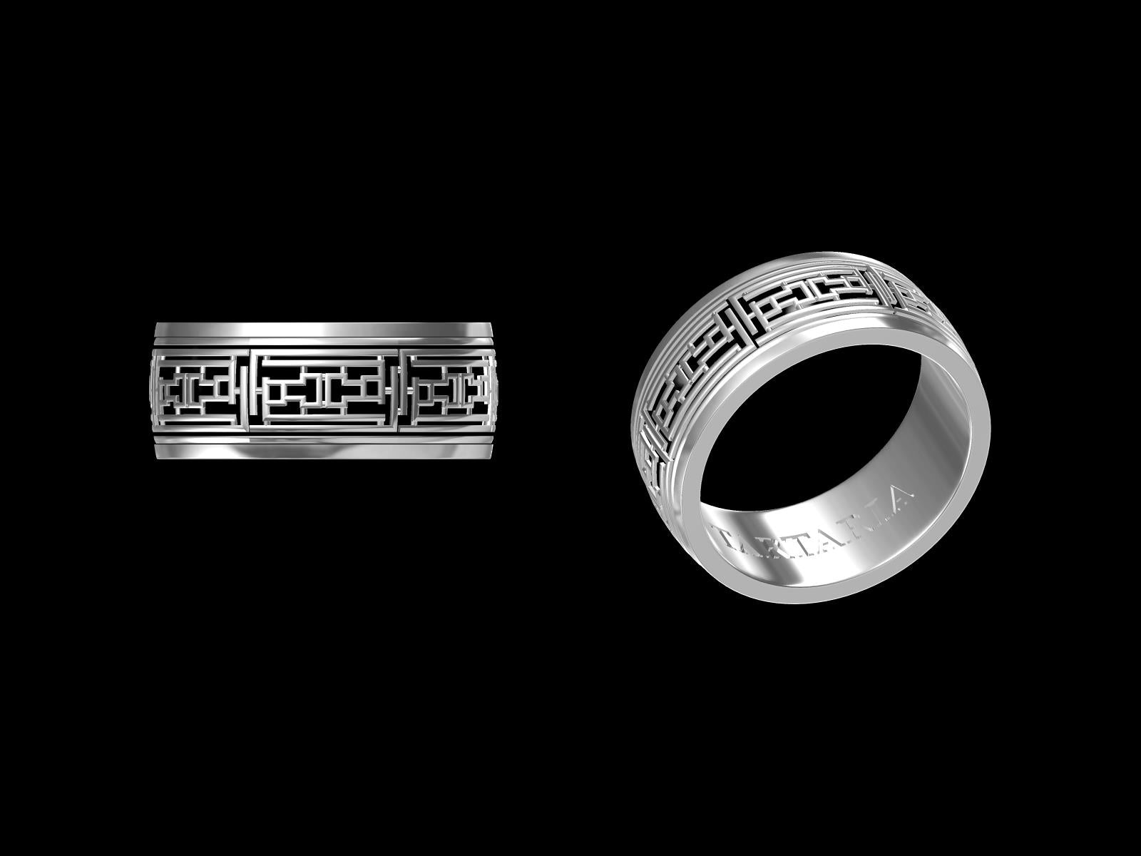 Greek Key 9k/14k/18k Gold Ring (Item No. GR0006） Tartaria Onlinestore