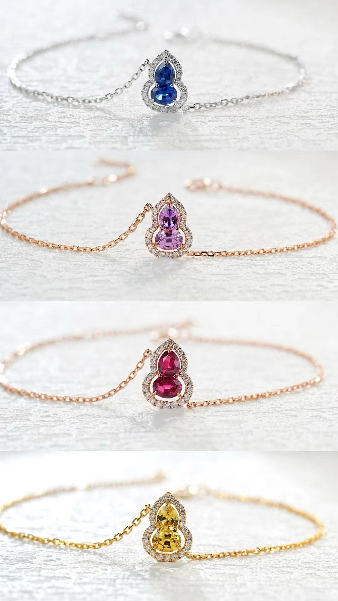 Rainbow Sapphire 18k Gold Bracelet (Item No. SA069）