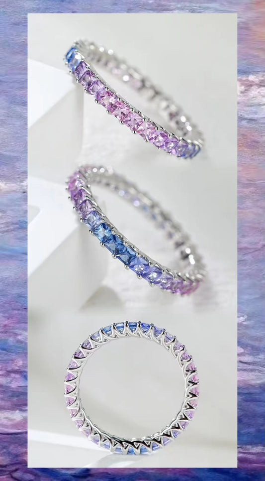 Rainbow Sapphire 18k Gold Ring (Item No. SA042）