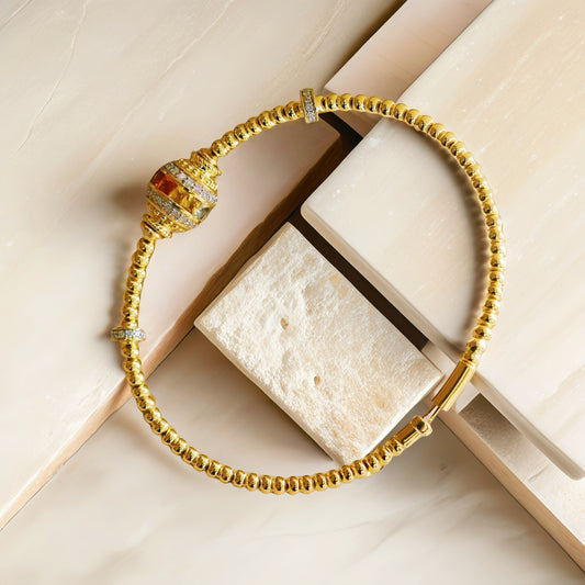 Vintage 18k Gold Diamond Sapphire Bracelet (Item No. VT157）