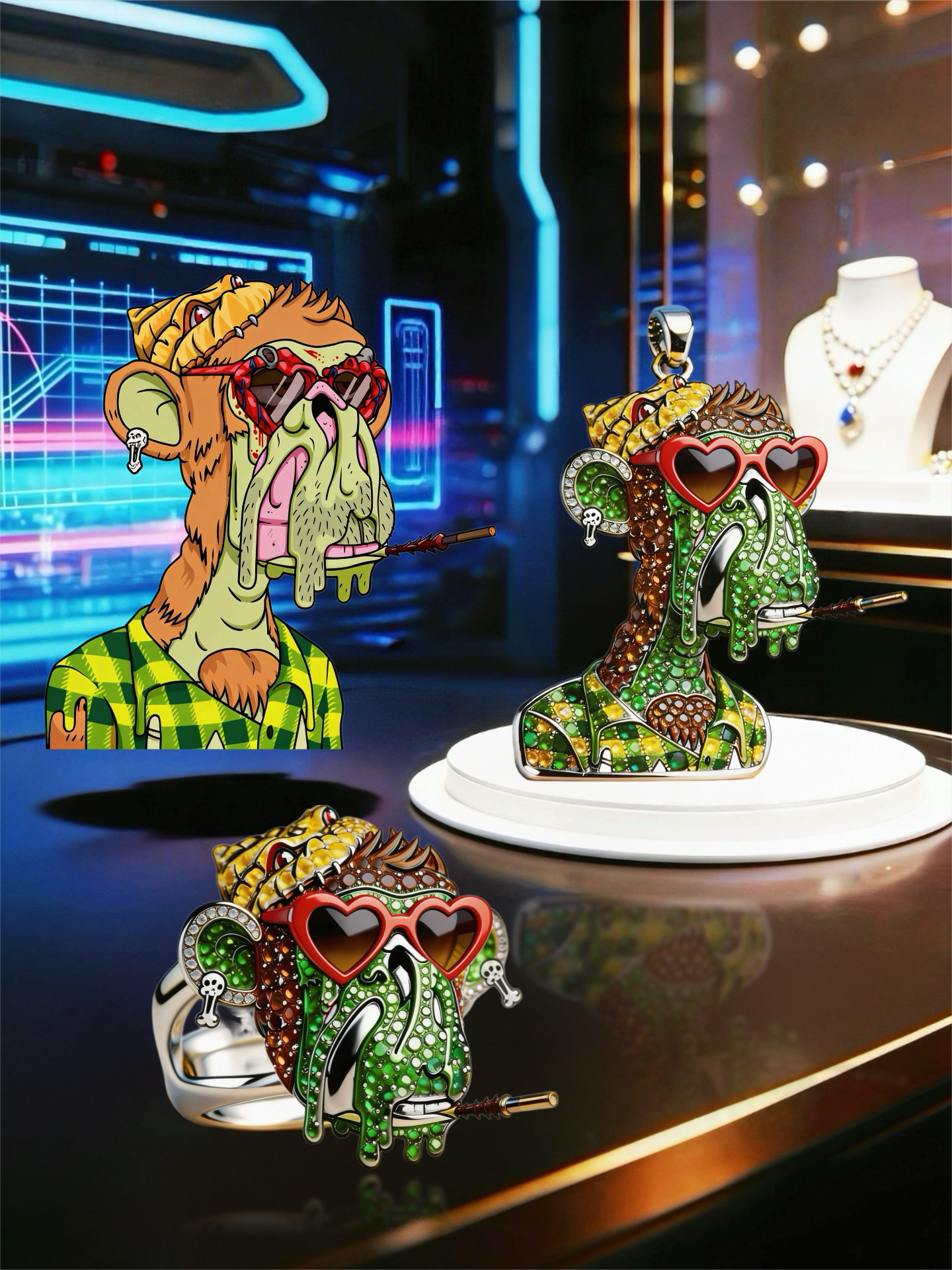 Mutant Ape Yacht Club #24822 NFT Jewelry