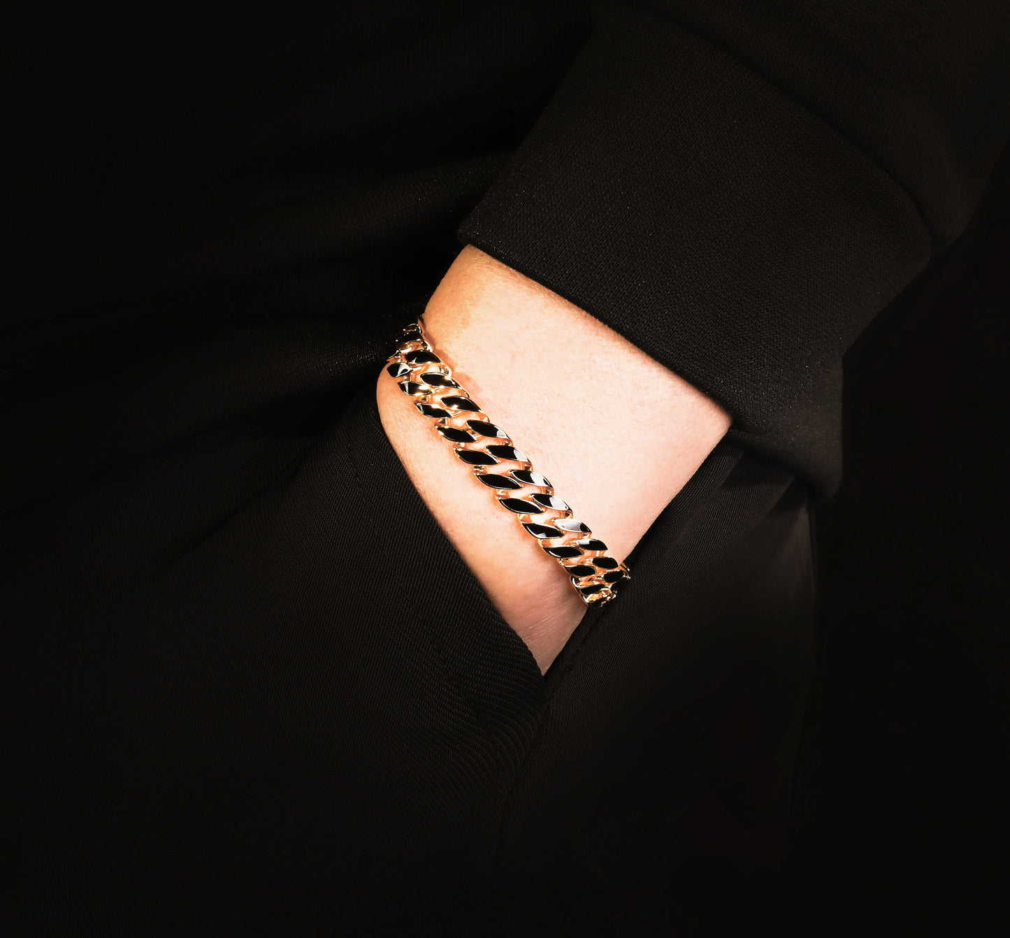 Enamel Curlink 925 Sterling Silver/9k/14k/18k Bracelet Chain (Item No. GB0002）