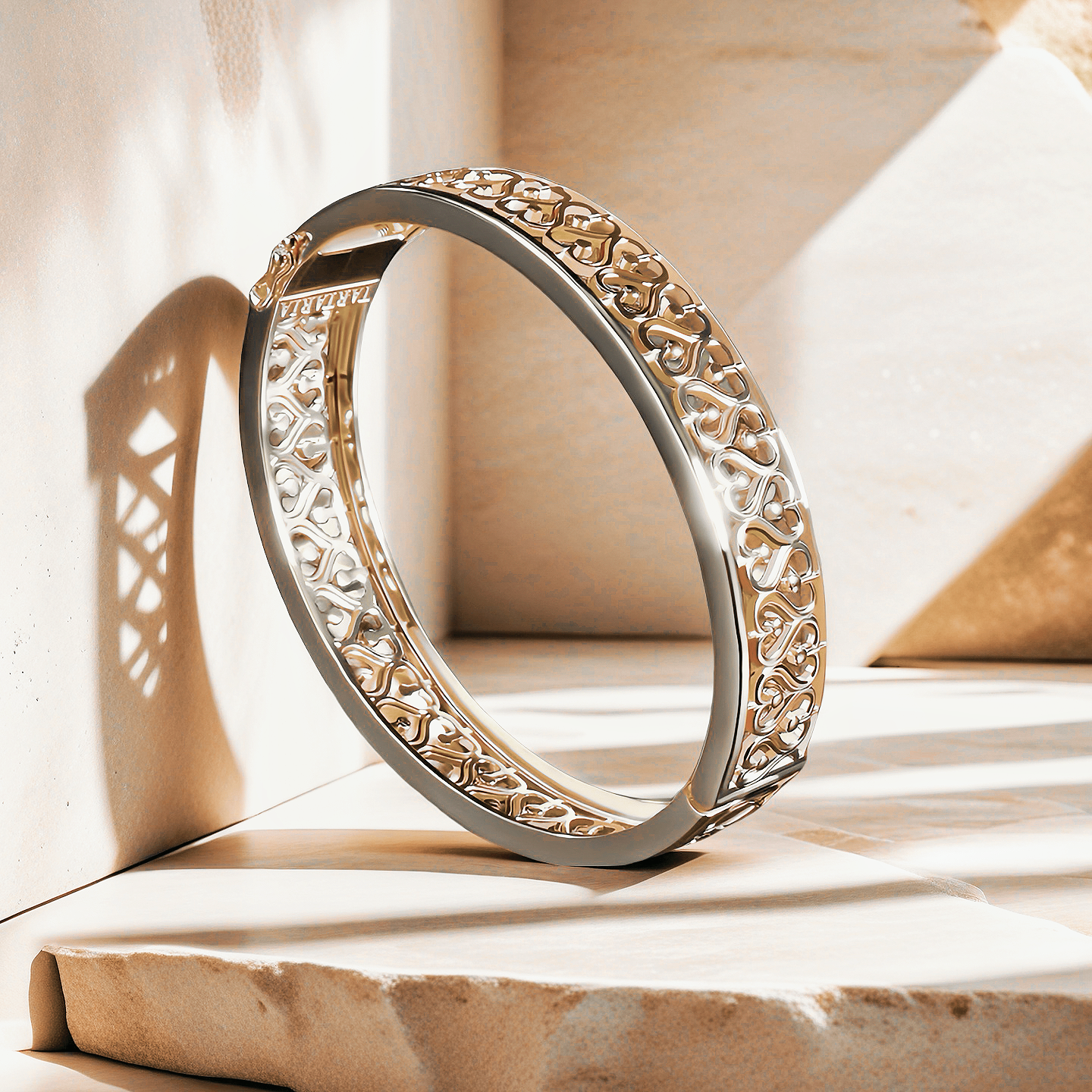 Greek Key Hollow Sterling Silver/9k/14k/18k Gold Bangle(Item No. GB0016）