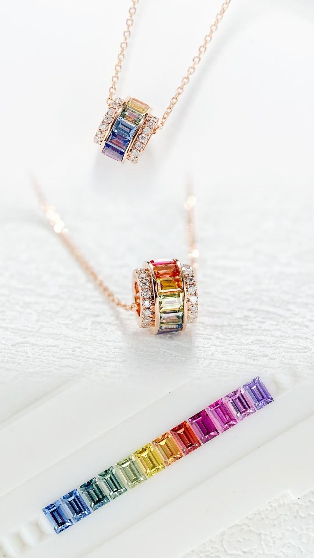 Rainbow Sapphire 18k Gold Pendant (Item No. SA123）
