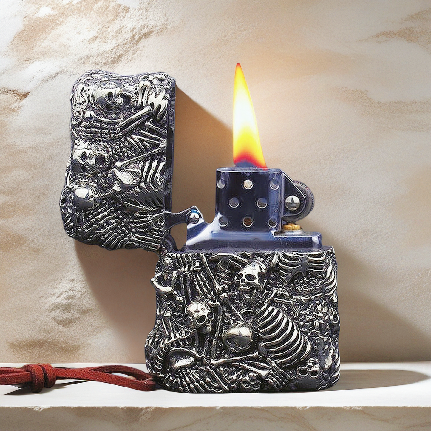 Burial Skull Zippo Lighter Case  (Item No. L0009)