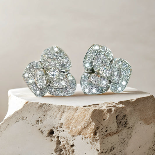 Rose 18k Gold Diamond Earring (Item No. VT190）