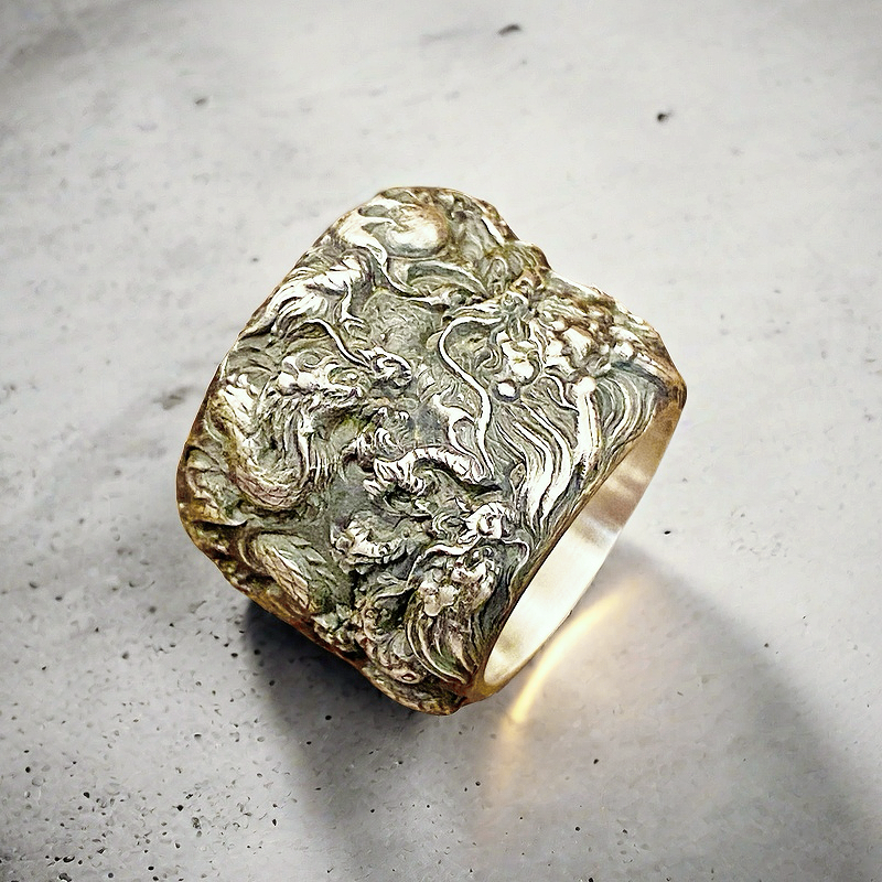 Nine Dragon Silver Ring (Item No. R0125)