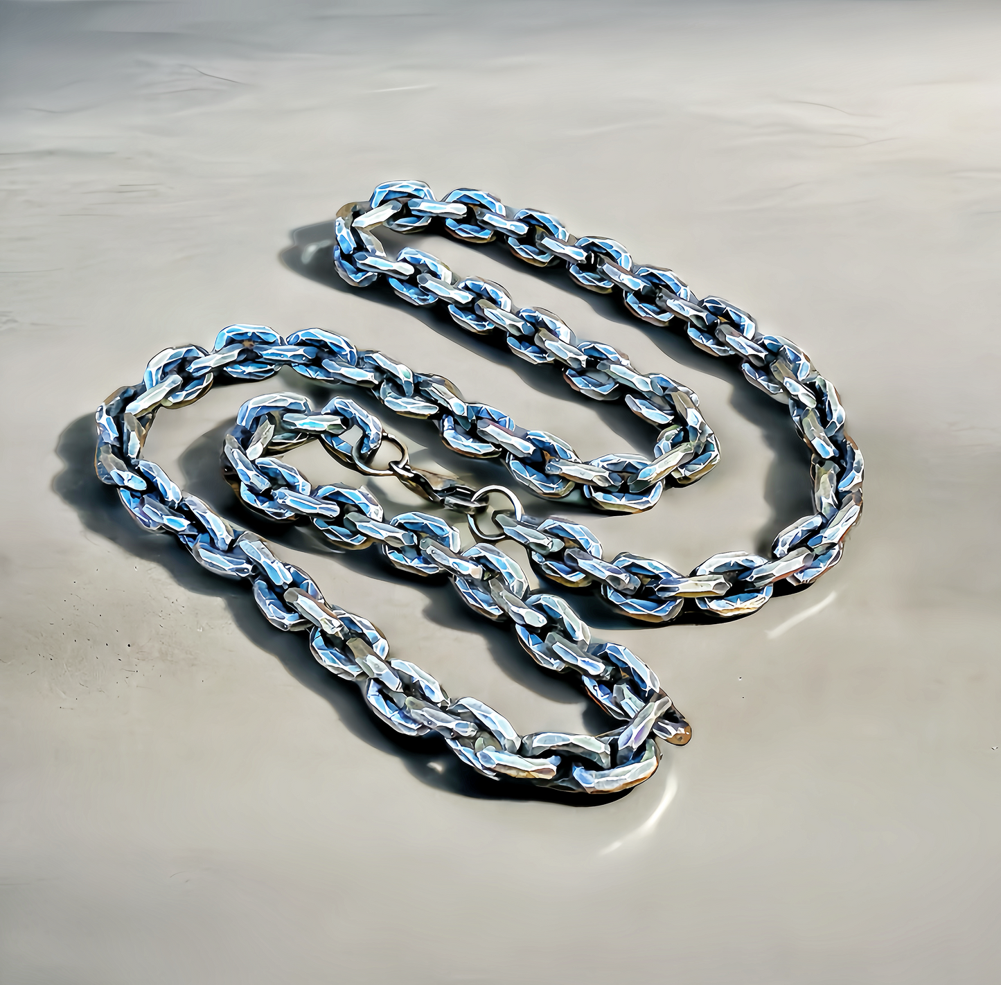 8mm Hammered Silver Necklace Chain (Item No. N0004)