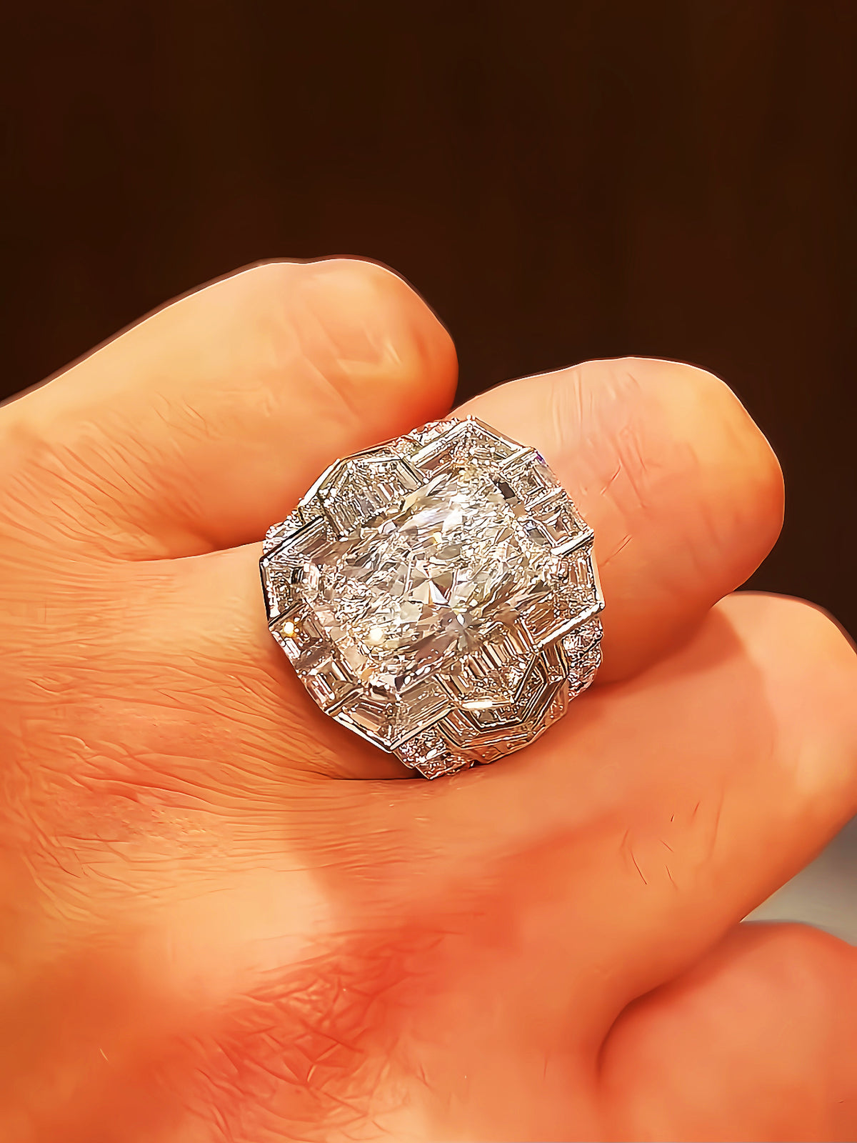 Platinum Gold Lab Grown Diamond Ring (Item No. JXXR05）