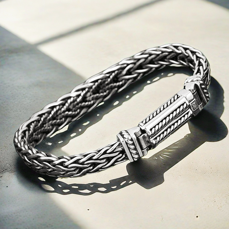 Braided Silver Bracelet (Item No. B0676）