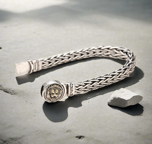 Lion Braided Silver Bracelet (Item No. B0667）