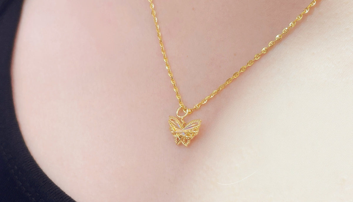 Laser Iridescent 18k Gold Pendant (Item No. SJP010）
