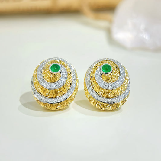 Vintage 18k Gold Diamond Earring (Item No. VT268)