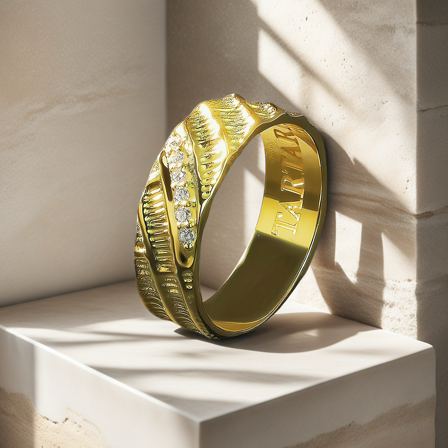 Dual Flow Diamond 925 Sterling Silver/9k/14k/18k Gold Ring (Item No. GR0006）