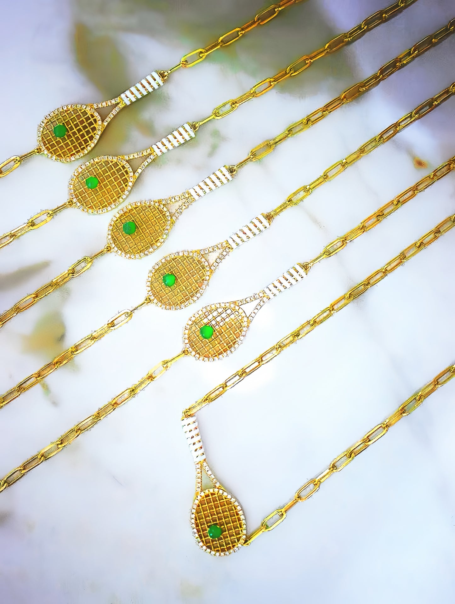 Tennis Racket 18k Gold Diamond  Bracelet (Item No. VT095）