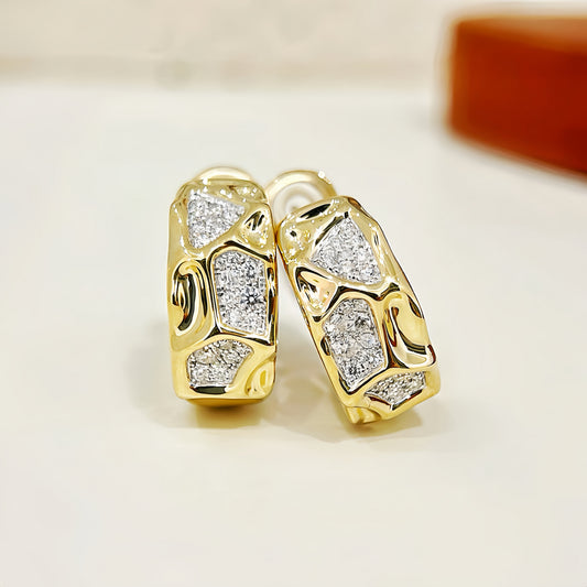 Rock 18k Gold Diamond Earring  (Item No. VT265)