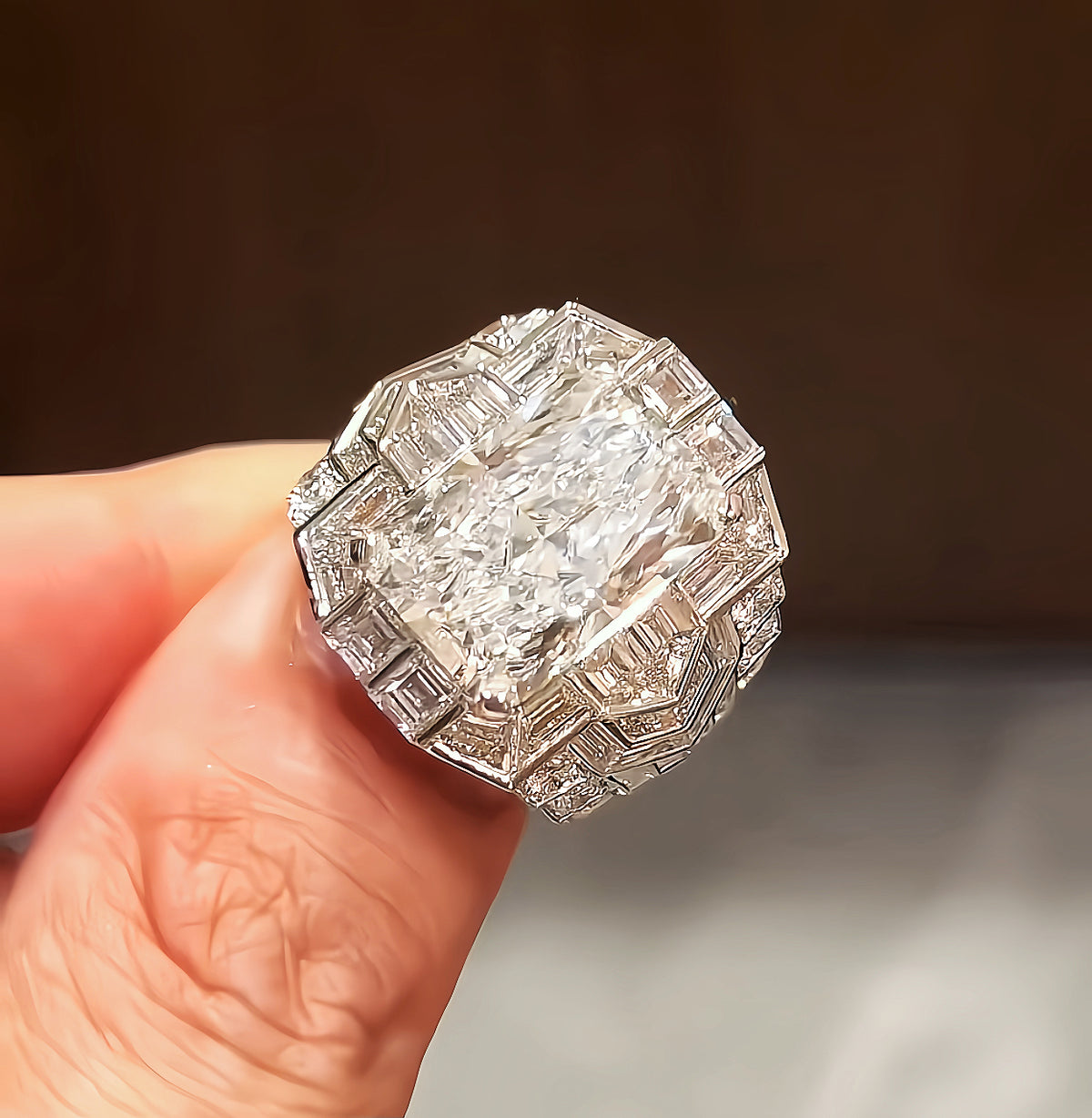 Platinum Gold Lab Grown Diamond Ring (Item No. JXXR05）