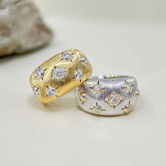 Vintage 18k Gold Diamond Ring (Item No. VT492）