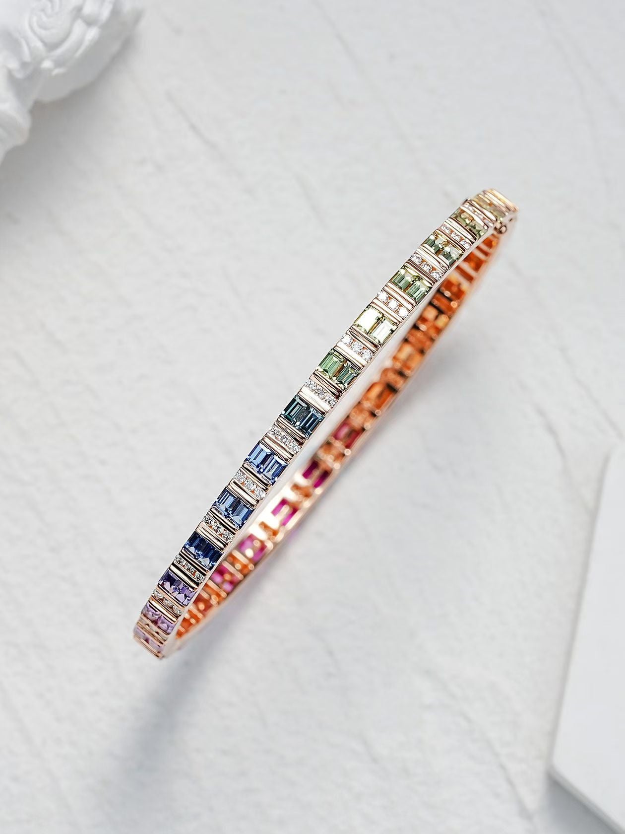 Rainbow Sapphire 18k Gold Bracelet (Item No. SA139）
