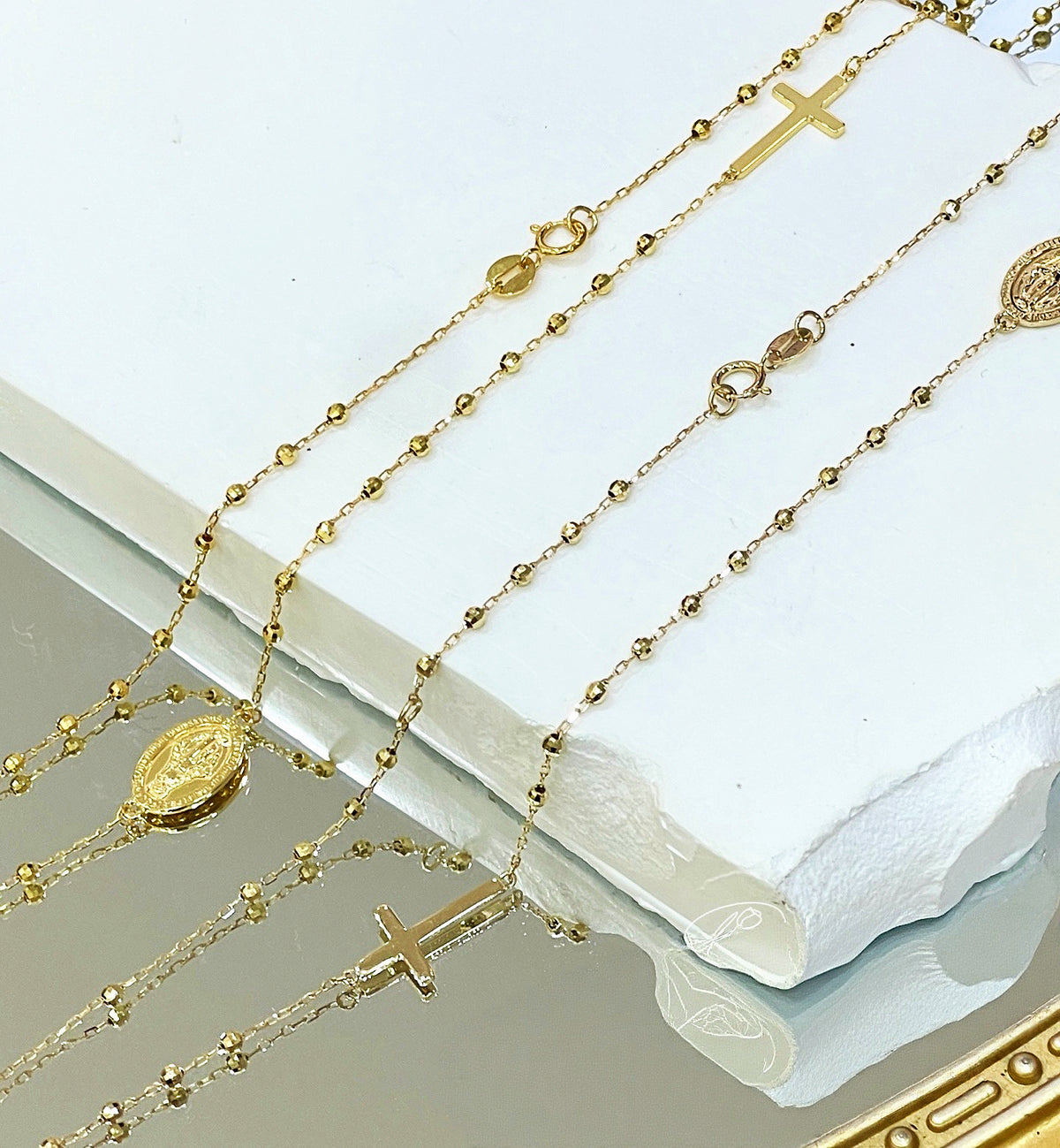 Rosary 18k Gold Necklace (Item No. SJN019）