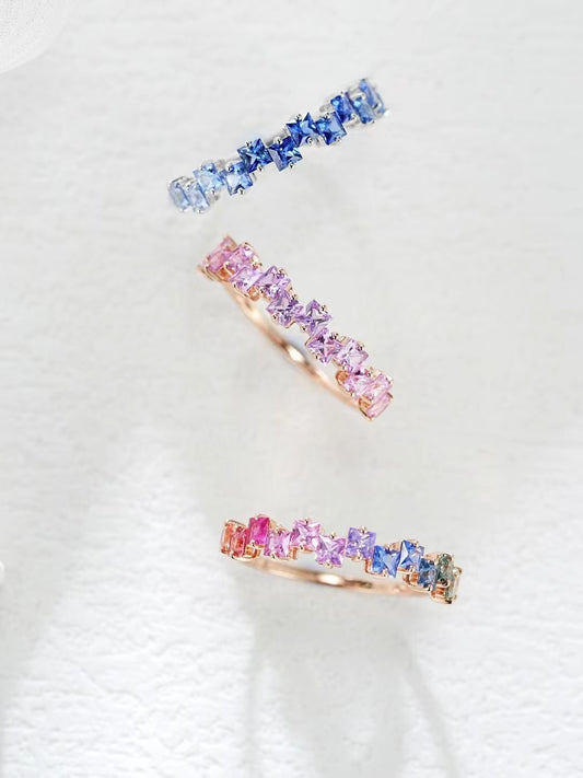 Rainbow Sapphire 18k Gold Ring (Item No. SA096）
