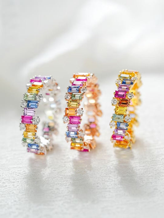 Rainbow Sapphire 18k Gold Ring (Item No. SA124）