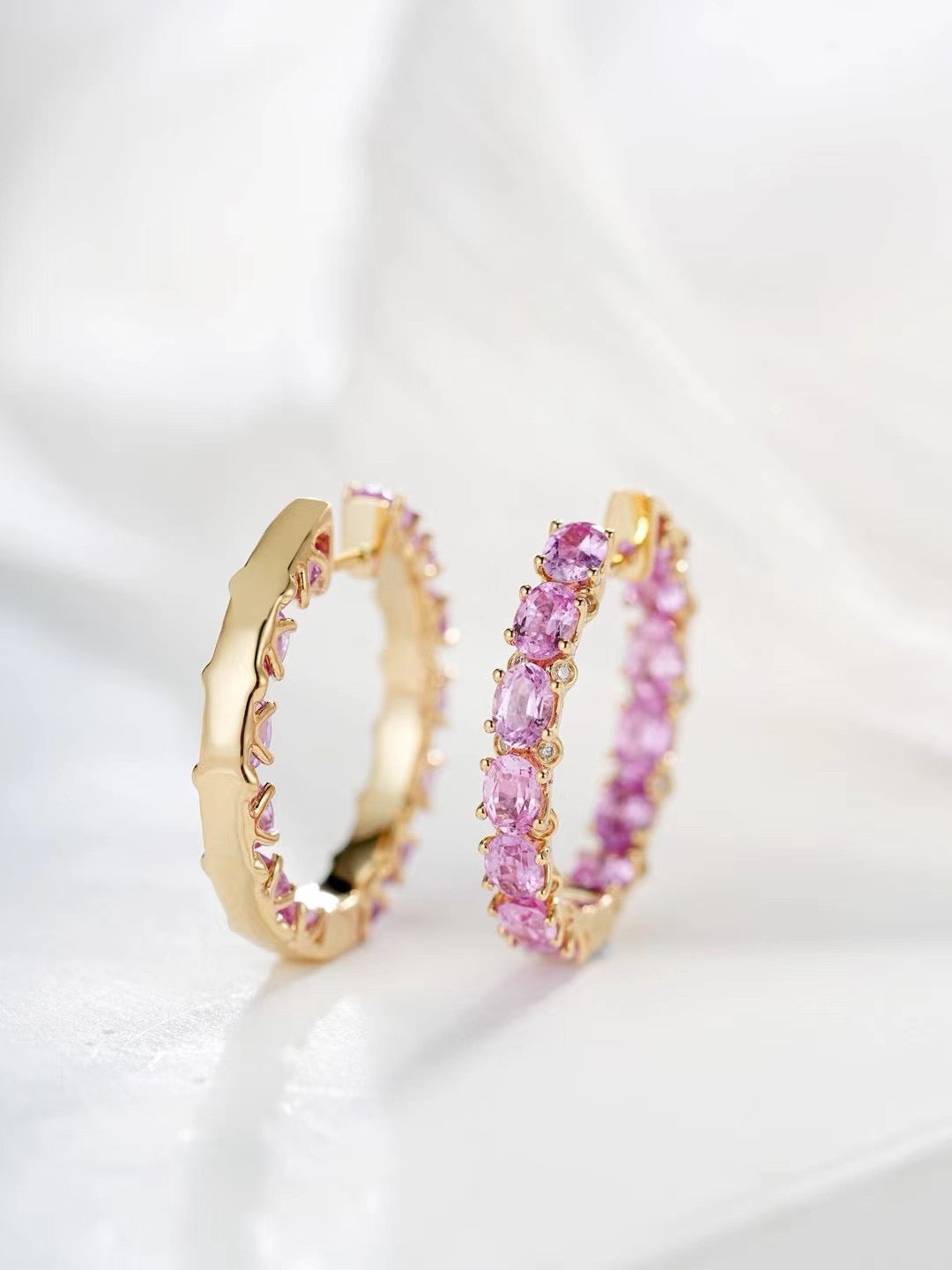 Rainbow Sapphire 18k Gold Earring (Item No. SA088）