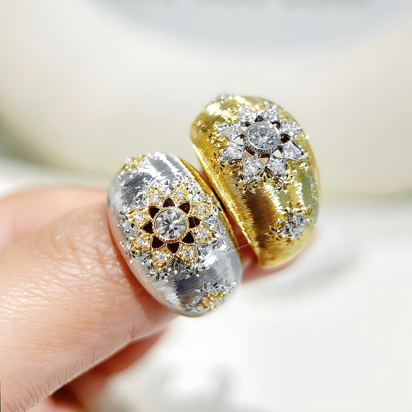 Vintage 18k Gold Diamond Ruby Ring (Item No. VT401）