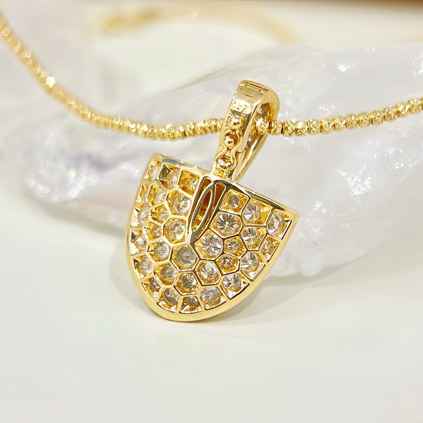 Gold Shovel Vintage 18k Gold Diamond Pendant (Item No. VT323)