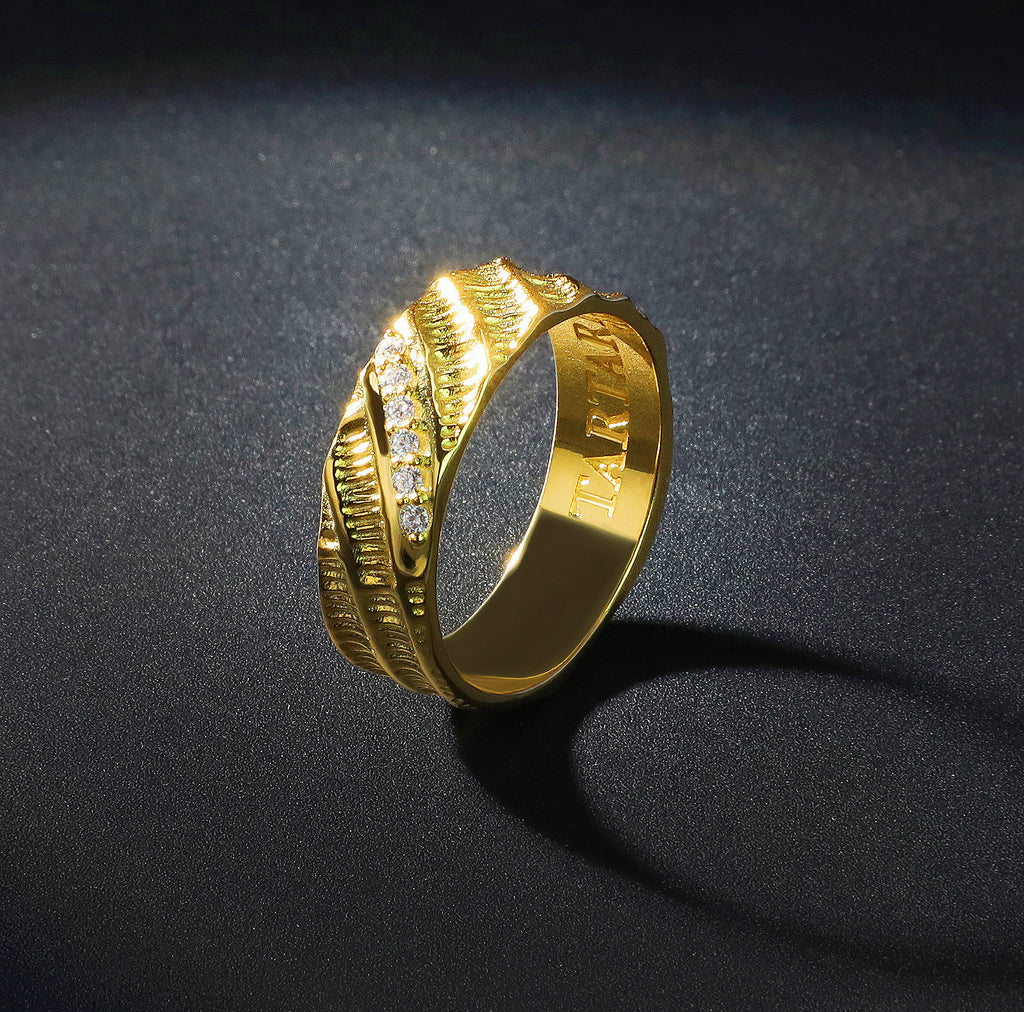 Dual Flow Diamond 9k/14k/18k Gold Ring (Item No. GR0006）