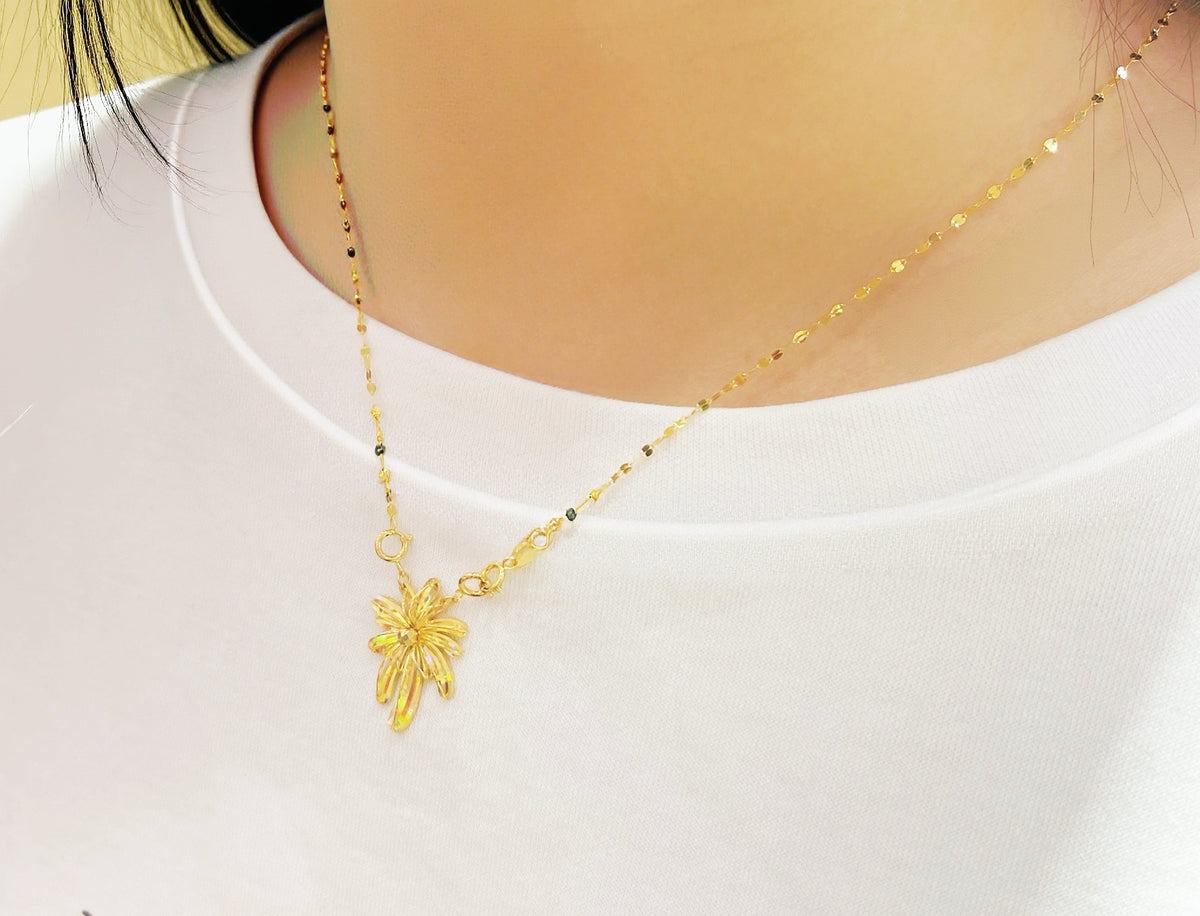 Laser Iridescent 18k Gold Pendant (Item No. SJP006）