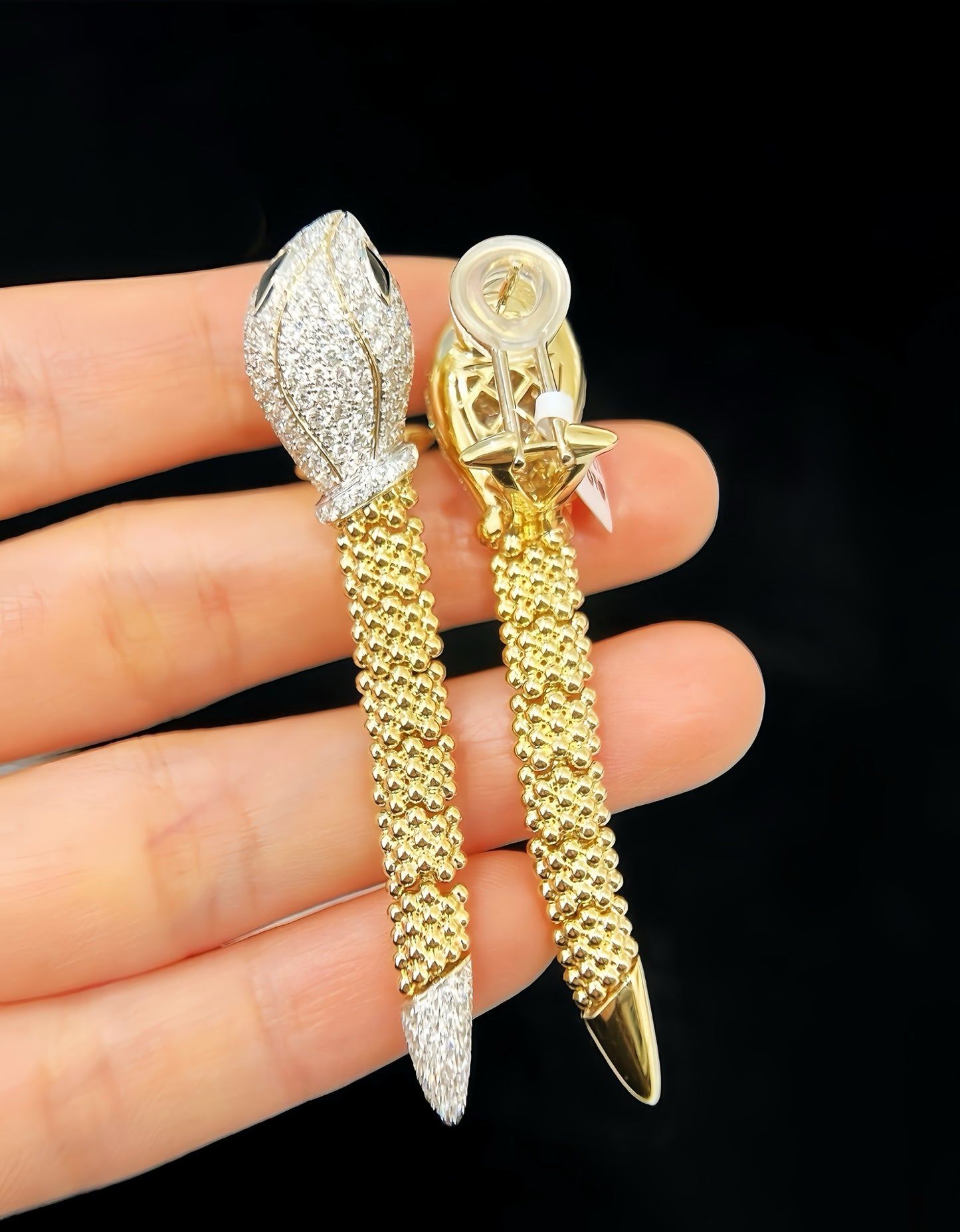 Snake 18k Gold Diamond Earring (Item No. VT336)