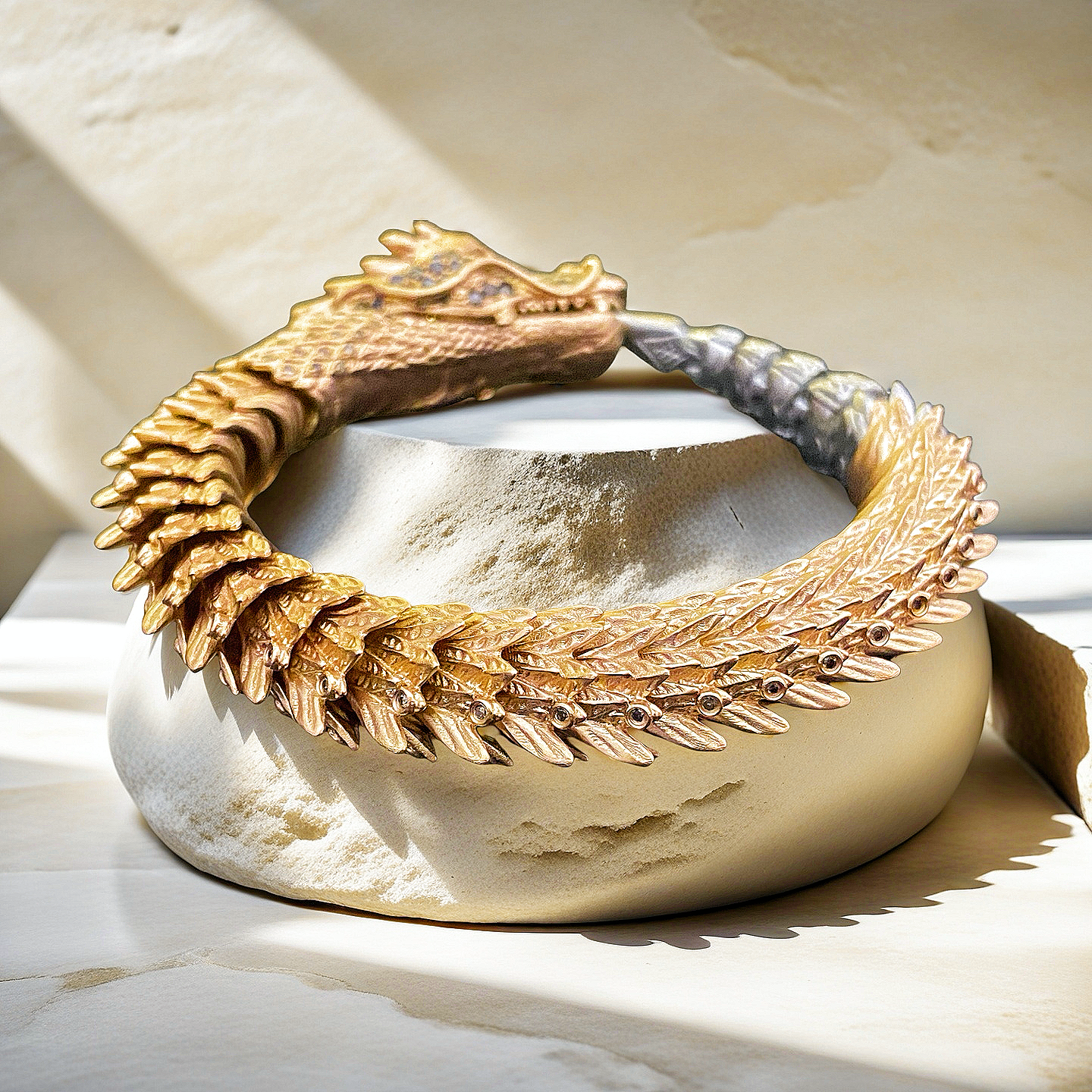 Gold Dragon Diamond Bracelet Chain (Item No. GB0023)