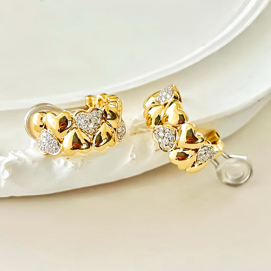 Vintage 18k Gold Diamond Earring (Item No. VT403）