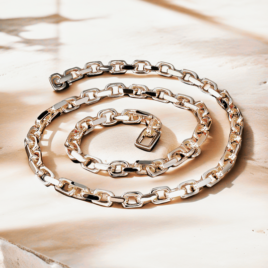 Oval Link Sterling Silver/9k/14k/18k Necklace Chain (Item No. GN0002）