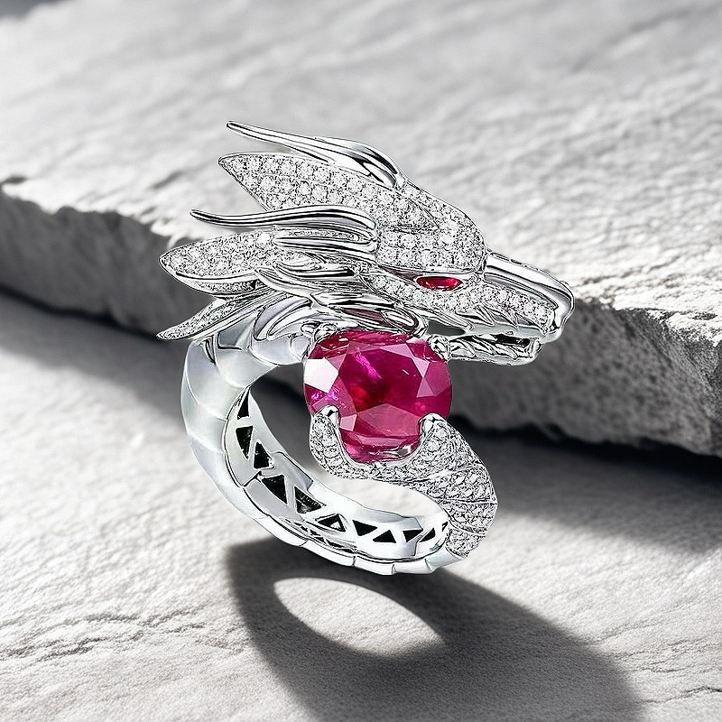 Dragon Silver/18K Gold Ring (Item No.SC012)