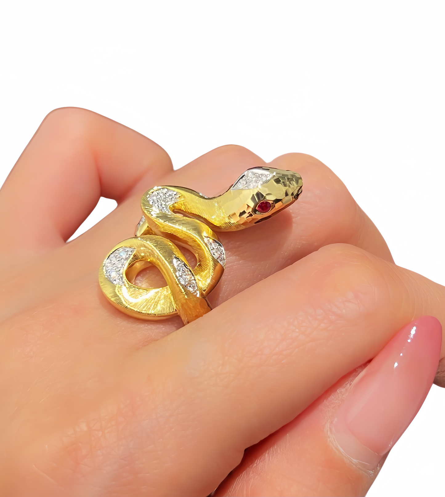 Snake 18k Gold Diamond Ring (Item No. VT415）