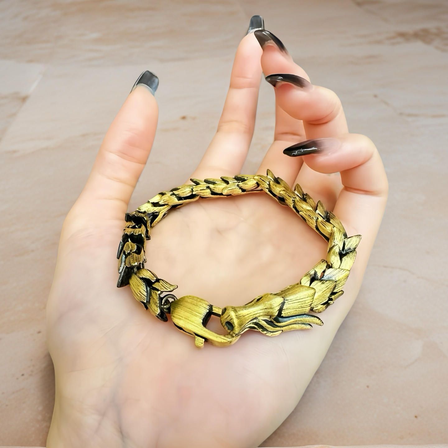 Gold Dragon 24k Gold Bracelet Chain (Item No. GB0029)