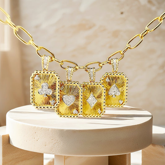 Poker Card 18k Gold Diamond Pendant (Item No. VT246）