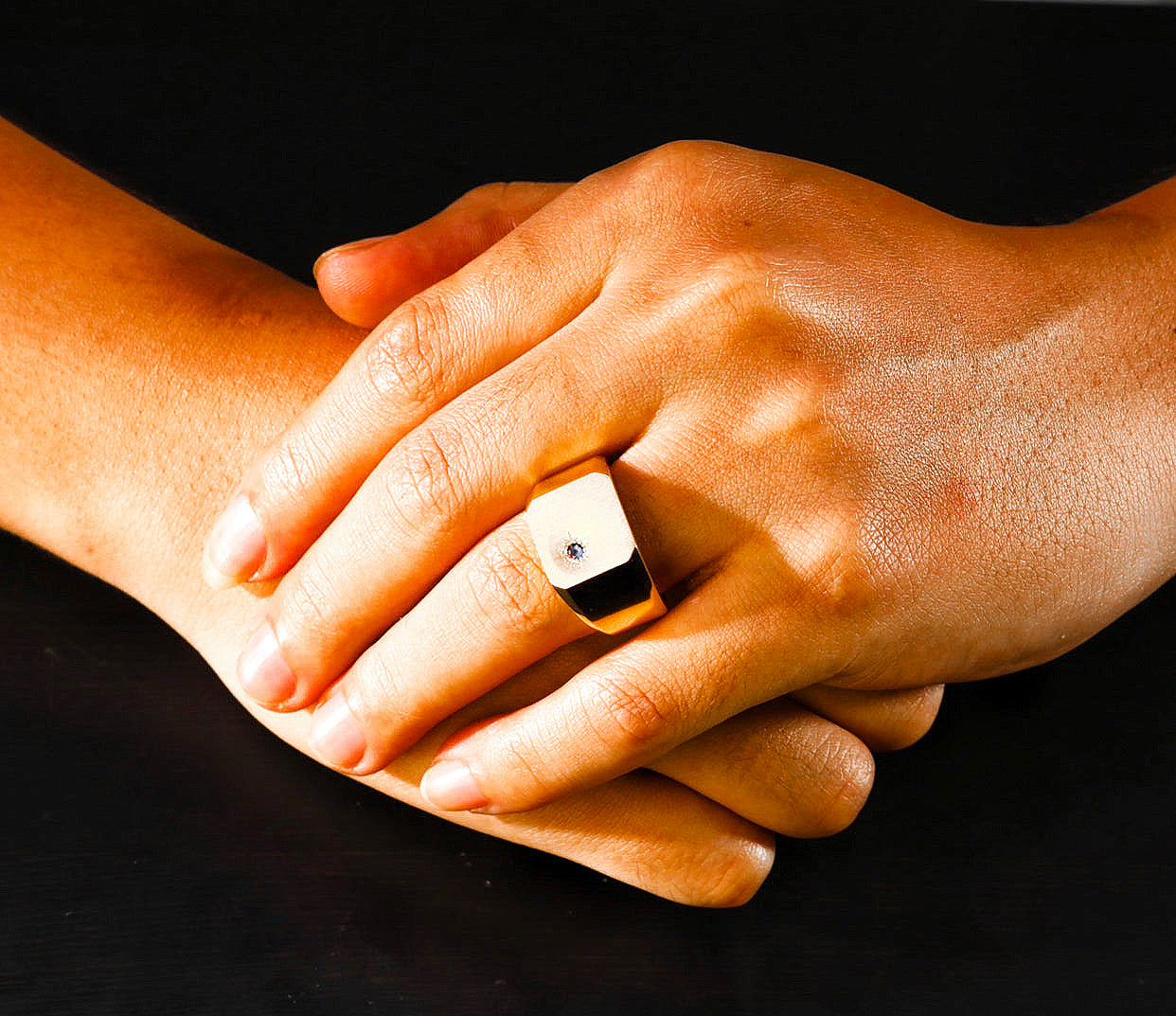 Signet 925 Sterling Silver/9k/14k/18k Gold Ring (Item No. GR0010）