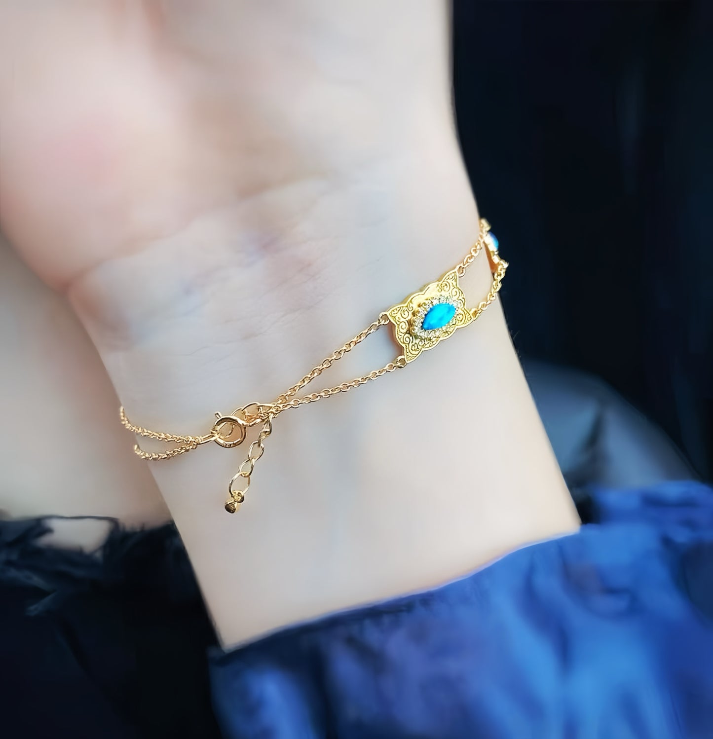 Byzantine Opal 18k Gold Diamond Bracelet (Item No. VT127）